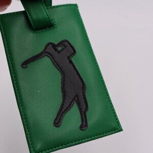 Golfer Green Luggage Tag 3×5 Inch Travel Accessory Bold Color Pick